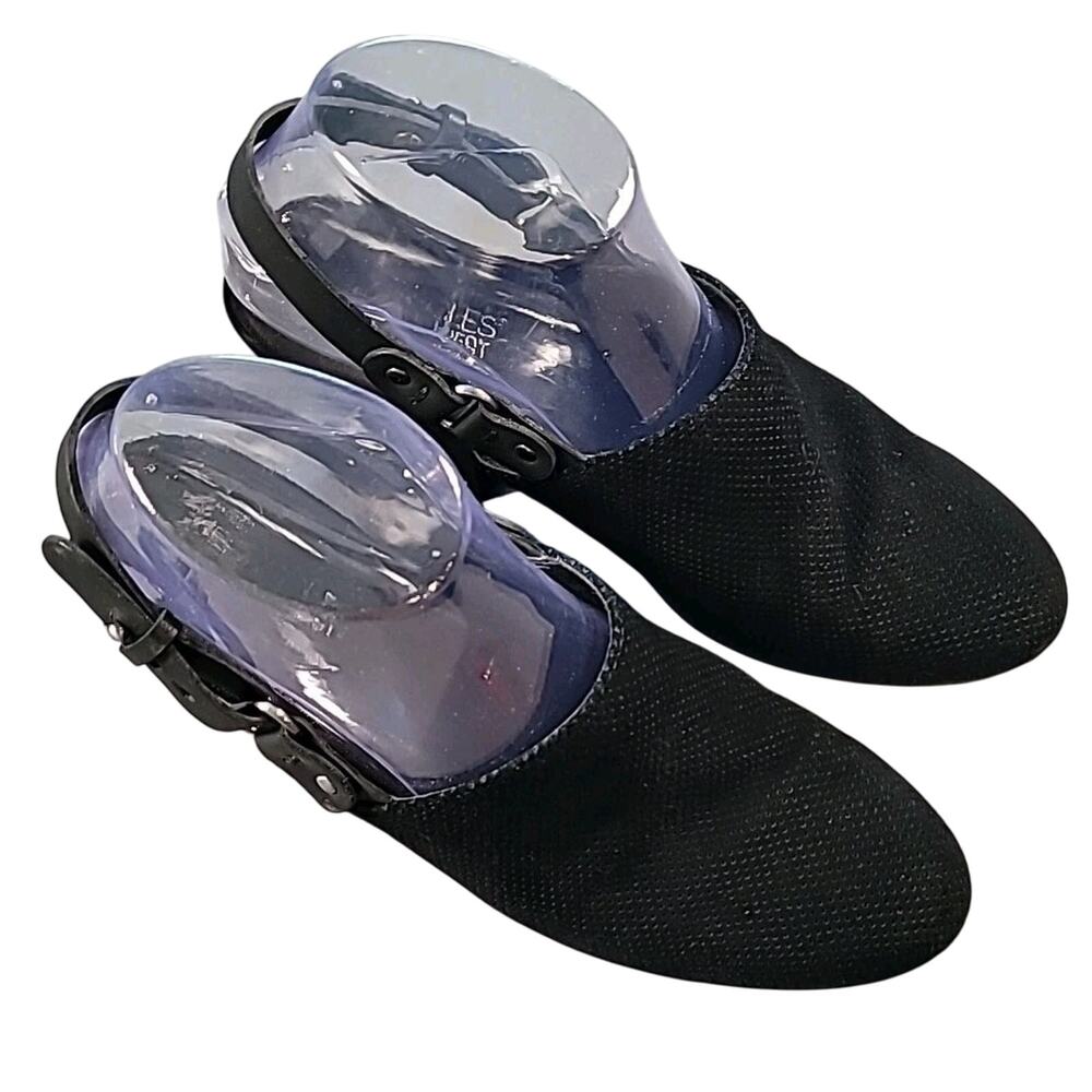Aerosoles Heelrest Black Suede Mules Slides Clogs 8M Slingback GUC